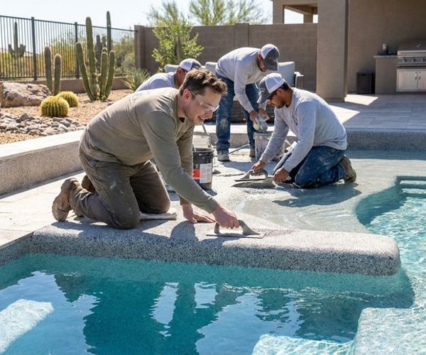 David Resurface team working on pool resurfacing project in Phoenix