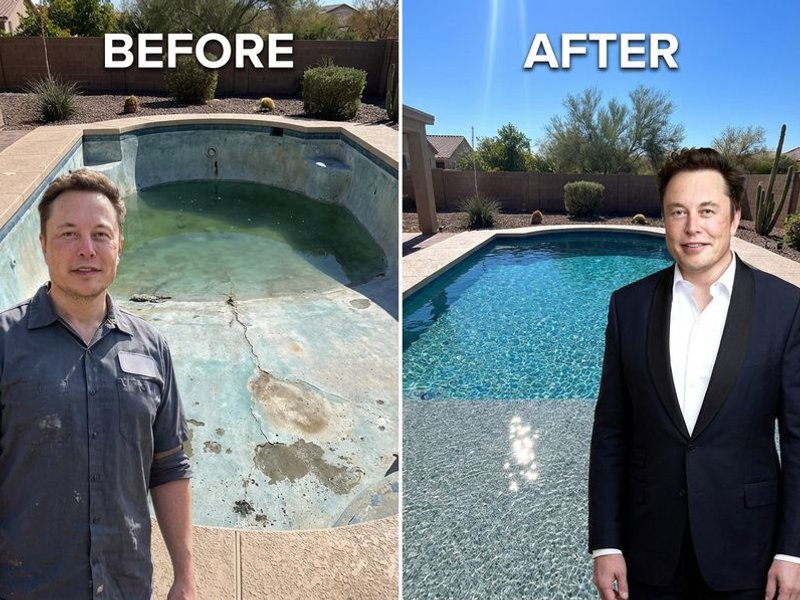 Pool resurfacing before and after transformation in Phoenix