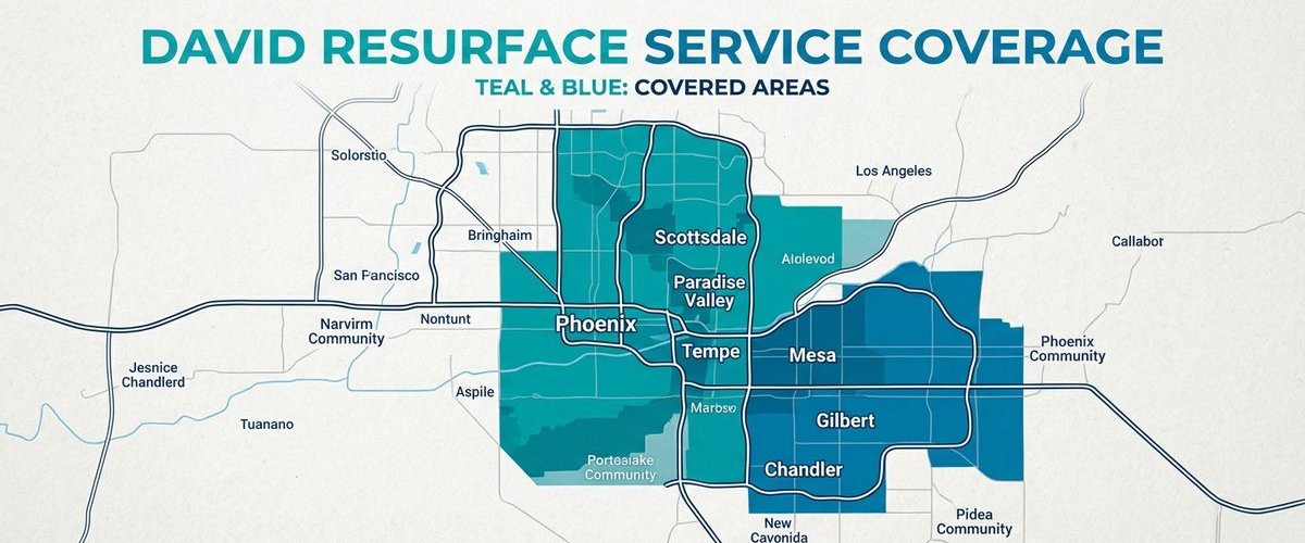 David Resurface service area map covering Phoenix metro
